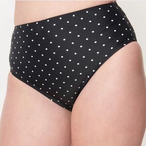 Unique Vintage Black & White Pin Dot Daphne Swim Bottoms Size 2X